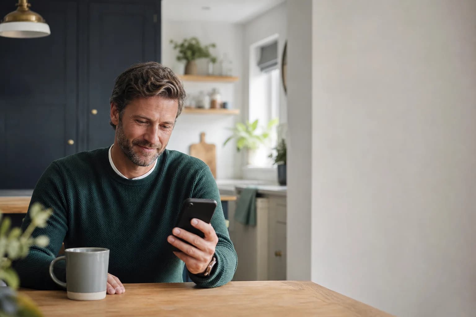 A customer reviewing a quote on their phone at home